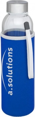 Logo trade promotional items picture of: Bodhi 500 ml glass sport bottle, blue