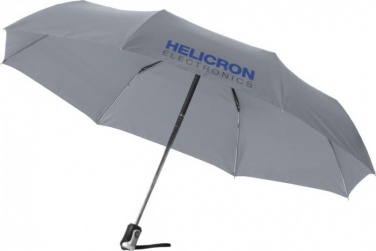 Logo trade advertising product photo of: 21.5" Alex 3-section auto open and close umbrella, grey