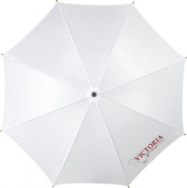 Logotrade advertising products photo of: Kyle 23" auto open umbrella wooden shaft and handle, white