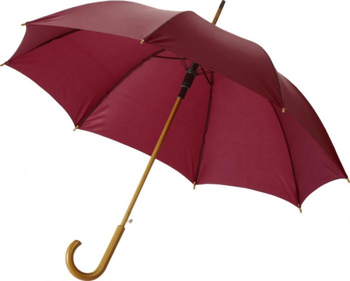 Logo trade promotional items image of: Kyle 23" auto open umbrella wooden shaft and handle, red