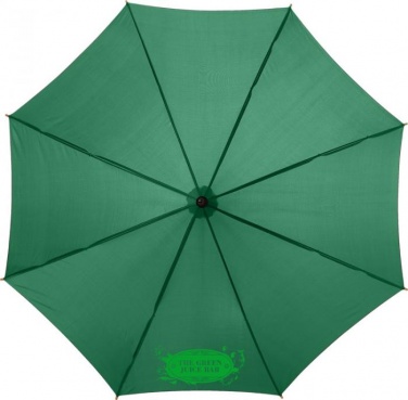 Logo trade business gifts image of: Kyle 23" auto open umbrella wooden shaft and handle, green