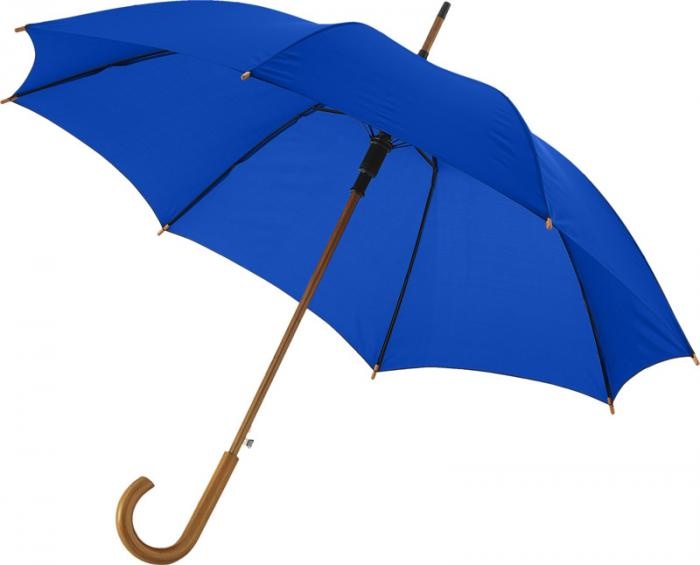 Logotrade advertising products photo of: Kyle 23" auto open umbrella wooden shaft and handle, royal blue