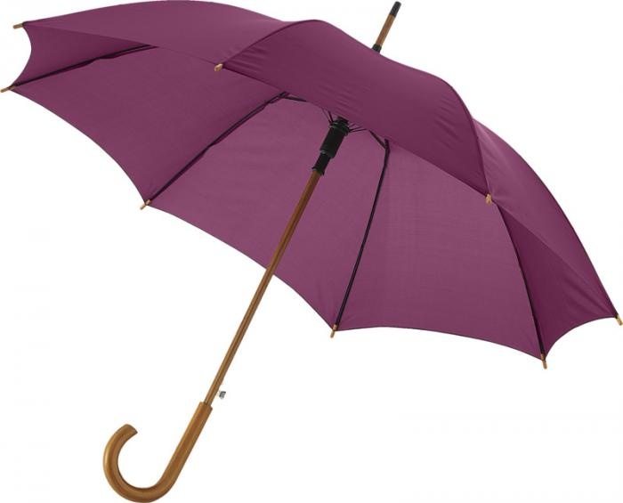 Logo trade promotional products image of: Kyle 23" auto open umbrella wooden shaft and handle, burgundy