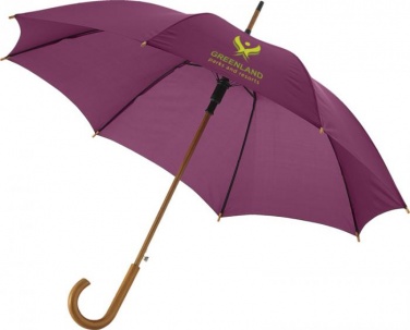 Logotrade promotional gift image of: Kyle 23" auto open umbrella wooden shaft and handle, burgundy