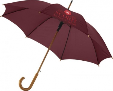 Logotrade promotional item picture of: Kyle 23" auto open umbrella wooden shaft and handle, brown