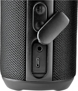 Logo trade promotional gifts image of: Rugged fabric waterproof Bluetooth® speaker, black