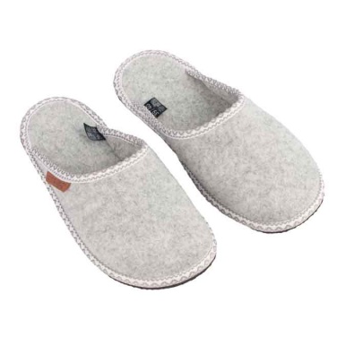 Logo trade advertising products picture of: Natural felt and rubber slippers, dark gray