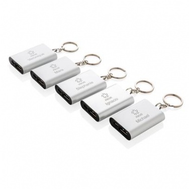 Logo trade promotional merchandise picture of: 1.000 mAh keychain powerbank, silver