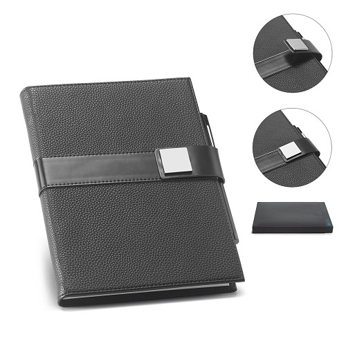 Logotrade business gift image of: A5 EMPIRE Notebook. Notepad, Black/White