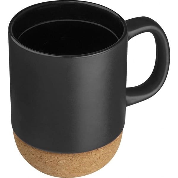 Logotrade promotional gift image of: Ceramic Mug 350 ml with Cork Ground, black