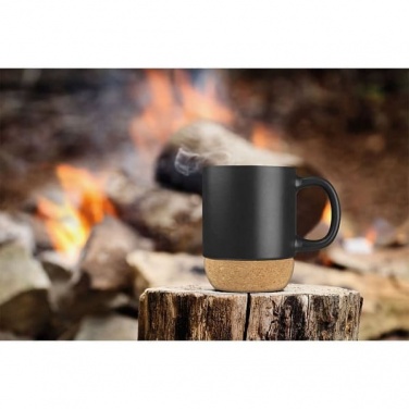 Logotrade business gifts photo of: Ceramic Mug 350 ml with Cork Ground, black