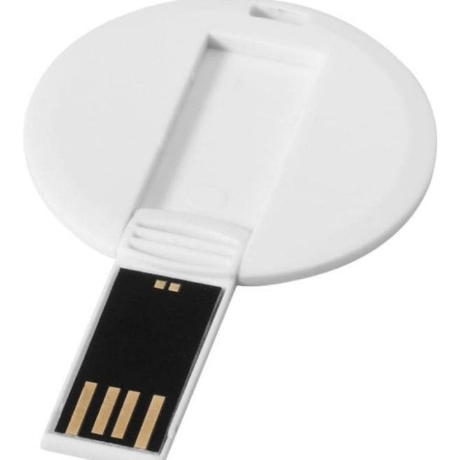 Logotrade promotional giveaway picture of: Round credit card USB stick, white