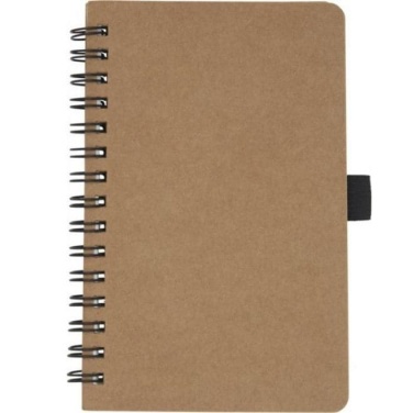 Logotrade promotional gift picture of: Cobble A6 wire-o recycled cardboard notebook, beige
