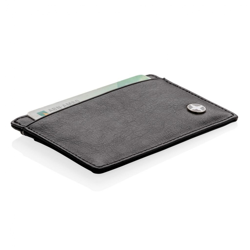 Logotrade promotional product picture of: Swiss Peak RFID anti-skimming card holder, black