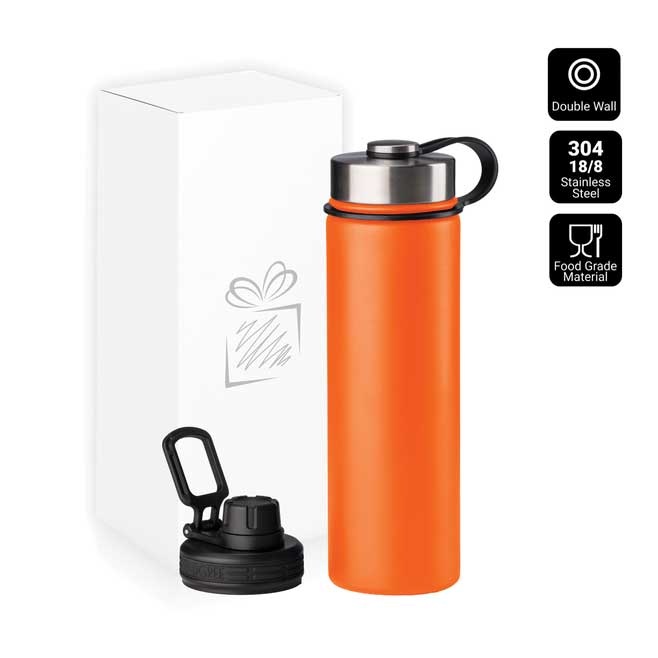 Logotrade promotional gifts photo of: Nordic Thermal Mug, 650 ml, with 2 lids, orange