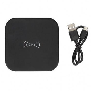Logo trade promotional giveaway photo of: Wireless 5W charging pad, black