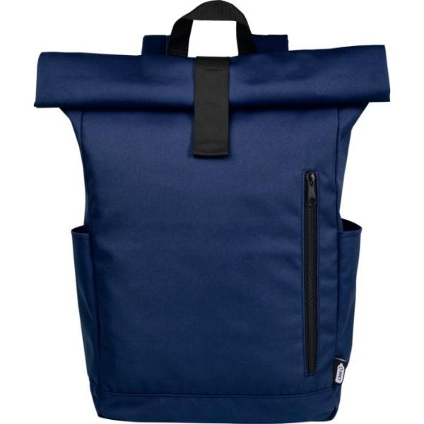 Logo trade advertising products picture of: Cool Byron 15.6" roll-top backpack 18L, dark blue