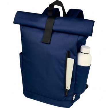 Logo trade promotional products image of: Cool Byron 15.6" roll-top backpack 18L, dark blue