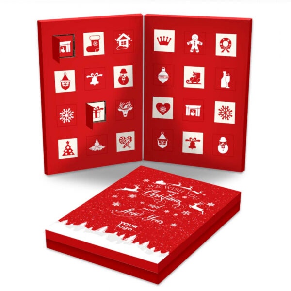 Logo trade business gift photo of: Christmas Advent Calendar "Book" with chocolate