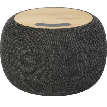 Logotrade promotional merchandise photo of: Ecofiber bamboo Bluetooth® speaker and wireless charging pad, grey