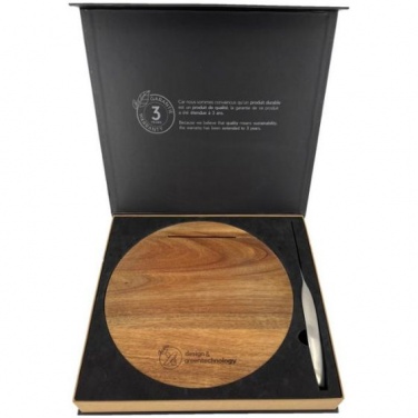 Logotrade promotional giveaway image of: Wooden cutting board and knife set, natural