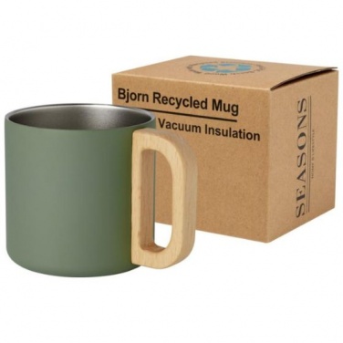 Logotrade corporate gift image of: Bjorn 360 ml RCS certified recycled stainless steel mug, green
