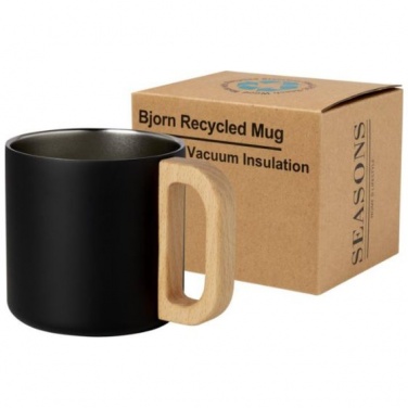 Logotrade promotional product image of: Bjorn 360 ml RCS certified recycled stainless steel mug, black