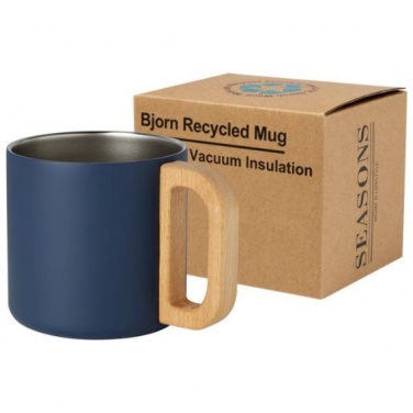 Logo trade corporate gift photo of: Bjorn 360 ml RCS certified recycled stainless steel mug, blue