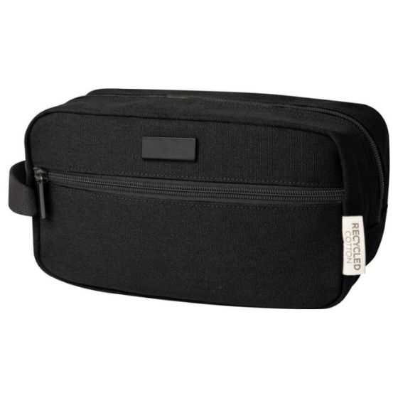 Logotrade promotional merchandise image of: Joey GRS recycled canvas travel accessory pouch bag 3,5 l, black