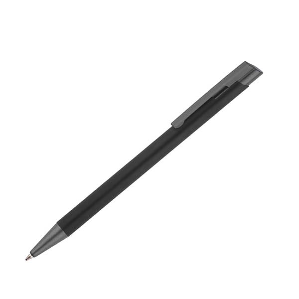 Logo trade business gifts image of: Soft touch ballpen Optima, black