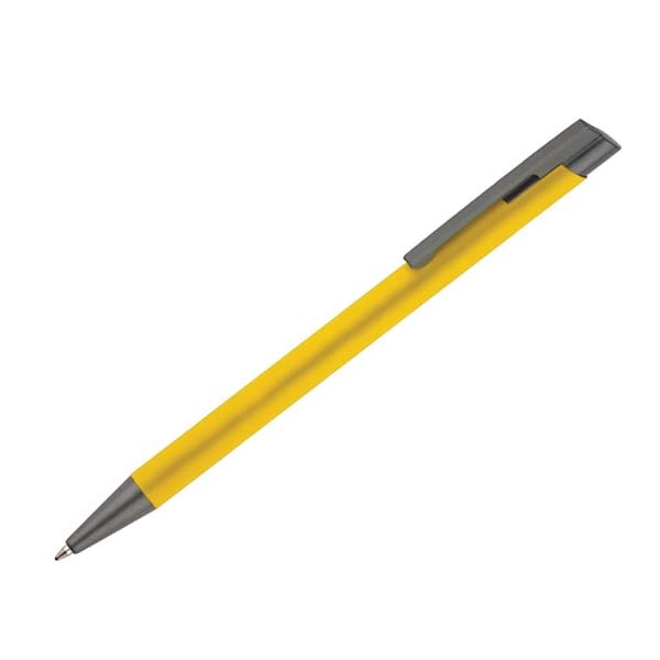 Logo trade promotional giveaways image of: Soft touch ballpen Optima, yellow