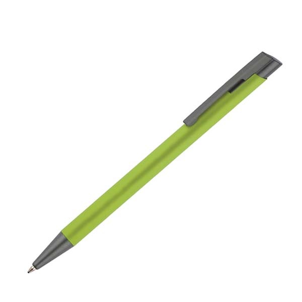 Logo trade corporate gift photo of: Soft touch ballpen Optima, light green