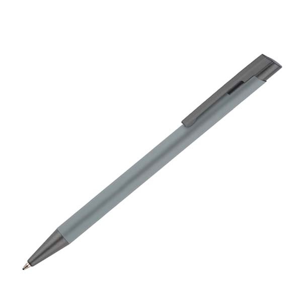 Logo trade corporate gifts image of: Soft touch ballpen Optima, light grey