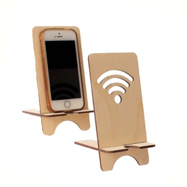 Logo trade promotional giveaway photo of: Recycled wooden mobile phone holder