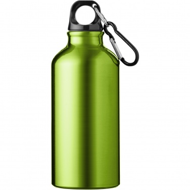 Logotrade business gift image of: Oregon 400 ml aluminium water bottle with carabiner