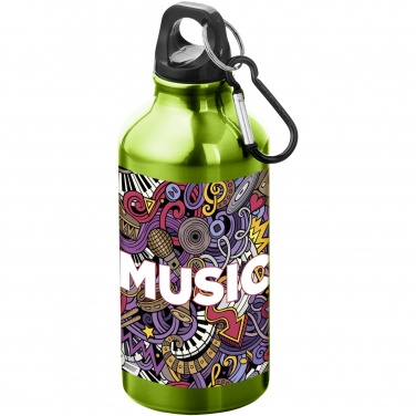 Logo trade advertising products picture of: Oregon 400 ml aluminium water bottle with carabiner