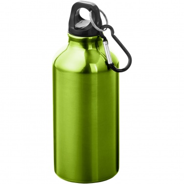 Logo trade promotional merchandise picture of: Oregon 400 ml aluminium water bottle with carabiner