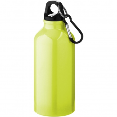 Logo trade promotional gifts picture of: Oregon 400 ml aluminium water bottle with carabiner