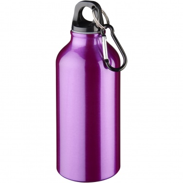 Logotrade promotional item picture of: Oregon 400 ml aluminium water bottle with carabiner