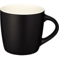 Riviera 340 ml ceramic mug, Solid black / White