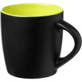 Riviera 340 ml ceramic mug, Solid black / Lime