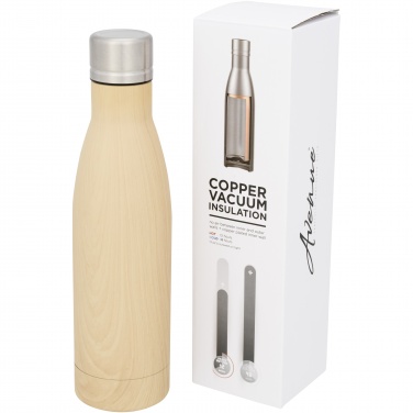 Logo trade promotional items image of: Vasa 500 ml wood-look copper vacuum insulated bottle