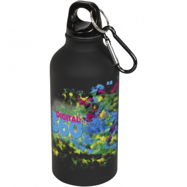 Logo trade corporate gifts picture of: Oregon 400 ml matte water bottle with carabiner