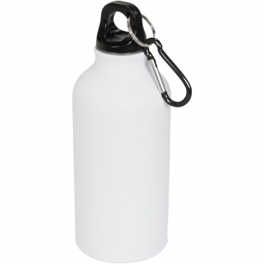 Logo trade promotional gift photo of: Oregon 400 ml matte water bottle with carabiner