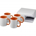 Ceramic sublimation mug 4-pieces gift set, Orange