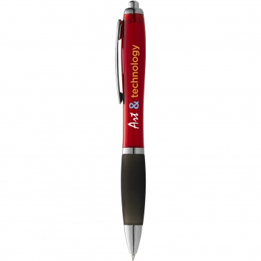 Logo trade corporate gifts picture of: Nash ballpoint pen coloured barrel and black grip