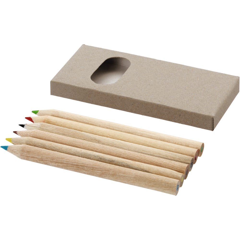 Logo trade promotional products picture of: Ayola 6-piece coloured pencil set