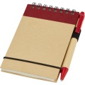 Zuse A7 recycled jotter notepad with pen, Natural / Red