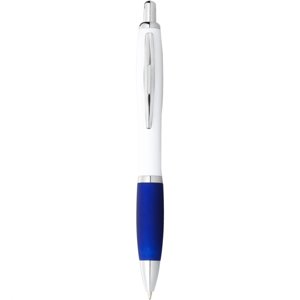 Logotrade promotional merchandise photo of: Nash ballpoint pen with white barrel and coloured grip