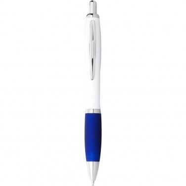 Logotrade promotional merchandise photo of: Nash ballpoint pen with white barrel and coloured grip